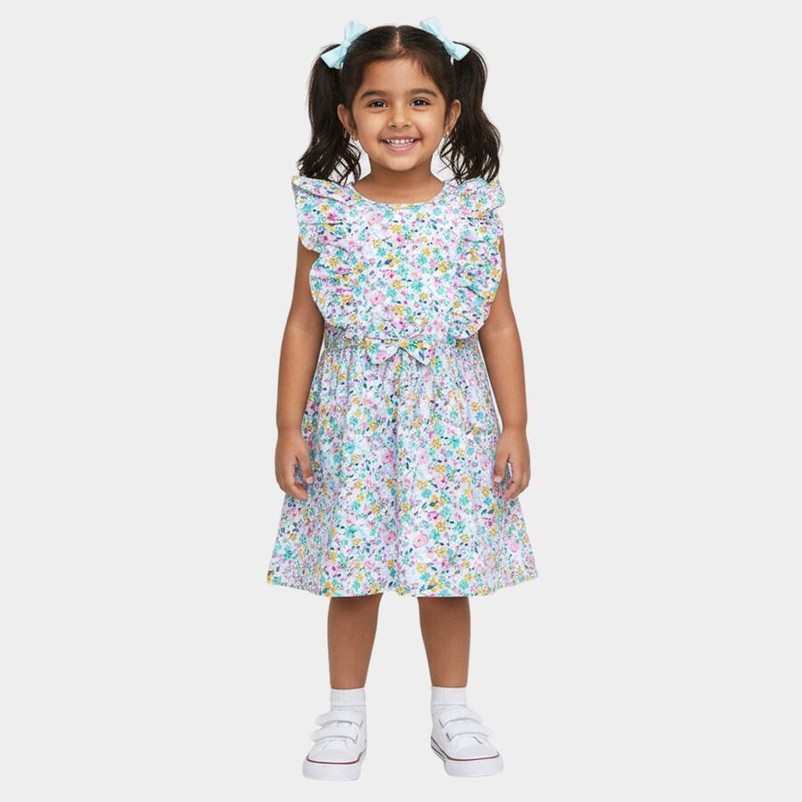 Girls' Frock, ऑफ व्हाइट, large