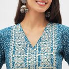 Women's Rich Teal Embroidered Ethnic Set, Teal Blue, small image number null