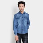 Cotton Solid Casual Shirt, Dark Blue, small image number null
