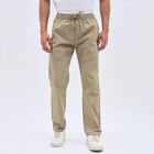 Men's 100% Cotton Cargo Track Pants, Beige, small image number null