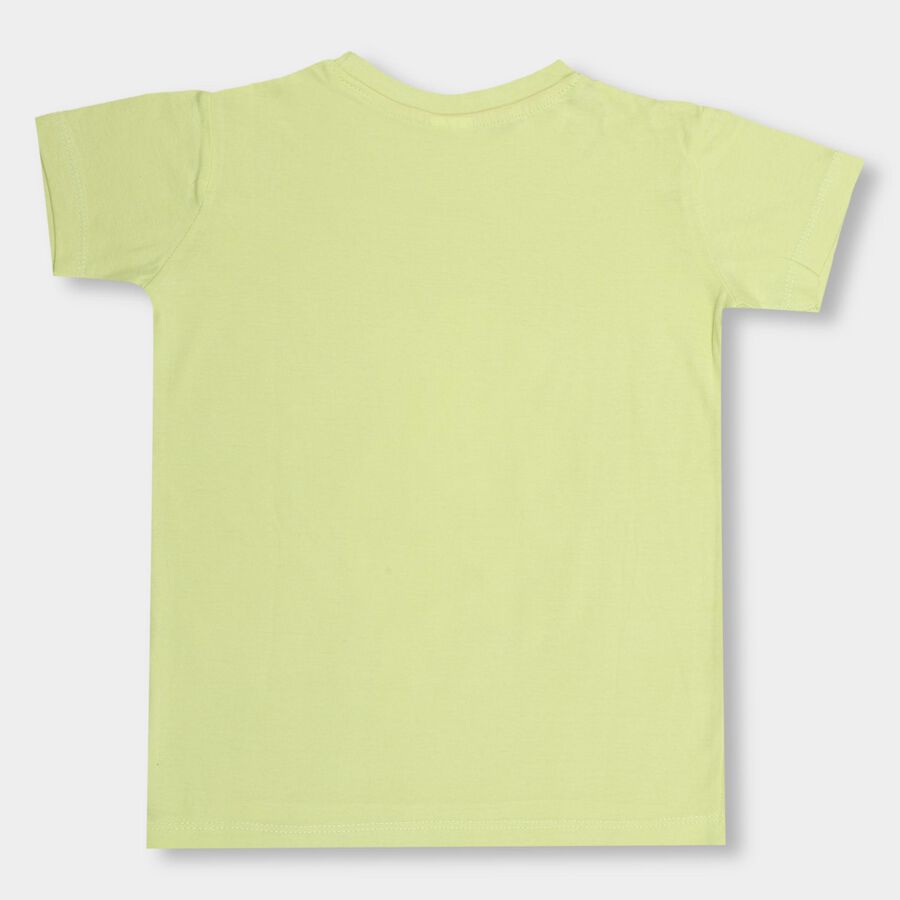 Boys' 100% Cotton Half Sleeves T-Shirt , Light Green, large image number null