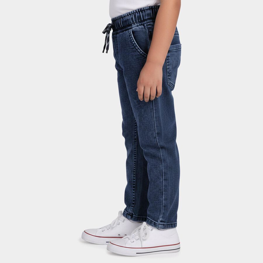 Boys' Blue Regular Fit Classic Jeans, गहरा नीला, large