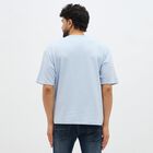 Men's Light Powder Blue Round Neck Casual T-Shirt, Sky Blue, small image number null