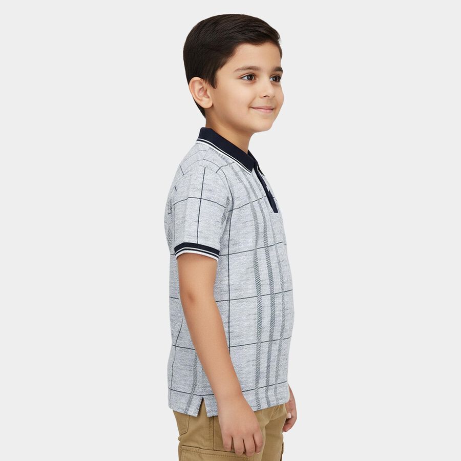 Boys Dark Green Round Neck Casual T-Shirt, Dark Green, large