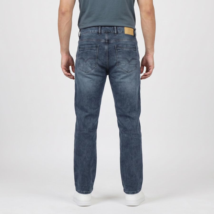 Men's Blue Slim Fit Faded Jeans, Mid Blue, large