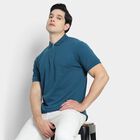Men's Collared Half Sleeves T-Shirt , टील ब्लू, small image number null