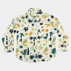 Boys Cream Cotton Long Sleeve Collar Shirt, ऑफ व्हाइट, small