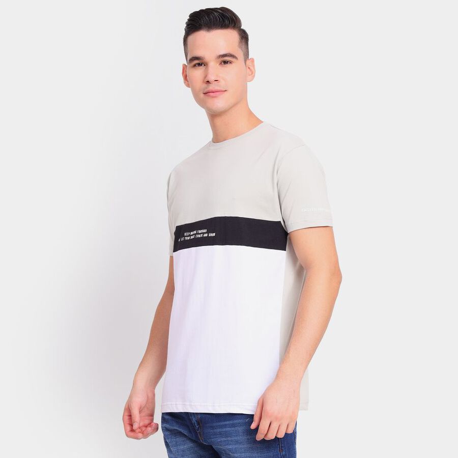 Men's 100% Cotton Round Neck Half Sleeves T-Shirt, Black, large image number null