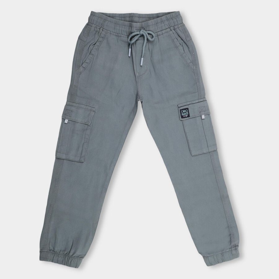 Boys' 100% Cotton Trousers, हल्का नीला, large image number null