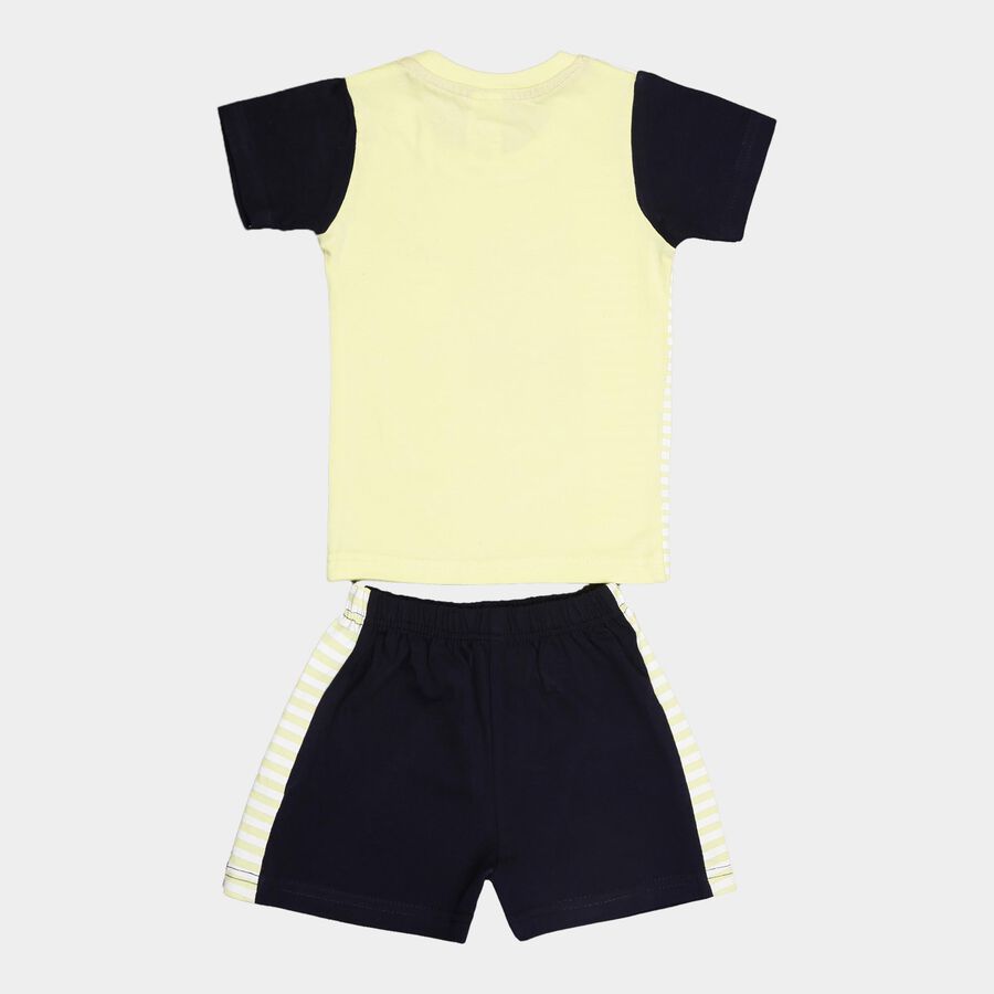 Infants Cotton Round Neck Baba Suit, Yellow, large image number null