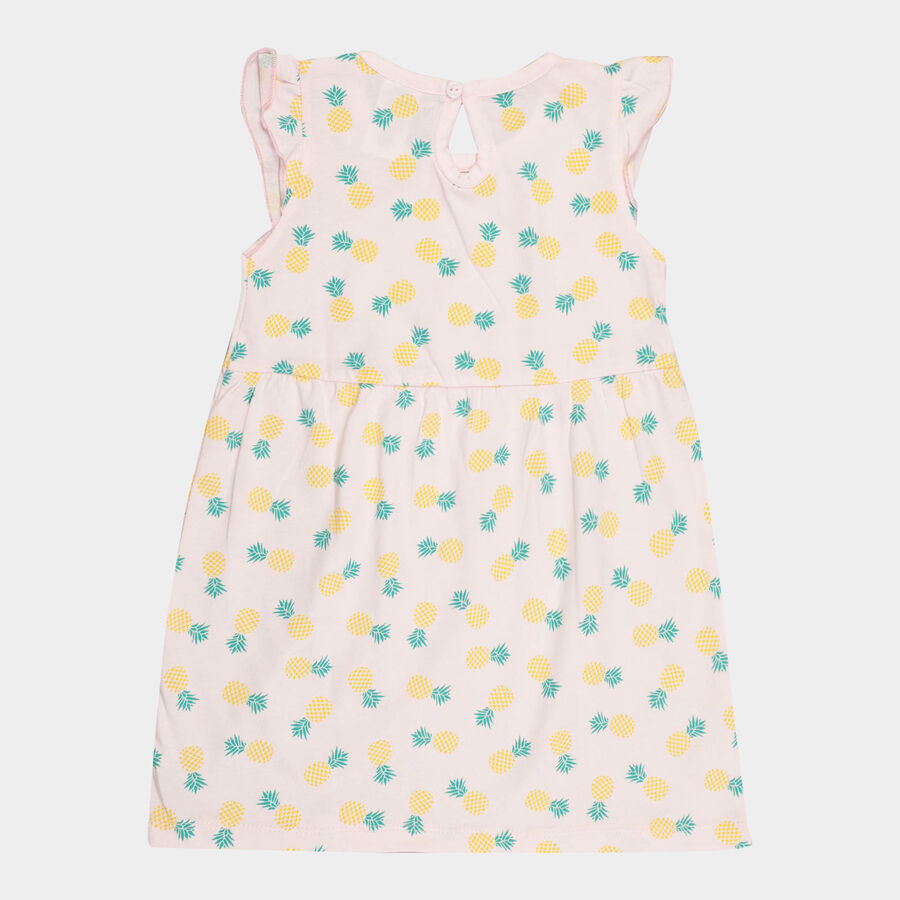 Infants Cotton Frock, Pink, large image number null