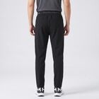 Men's Black Straight Fit Solid Track Pants, काला, small