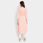 Printed 3/4Th Sleeves Kurta, Peach, small image number null