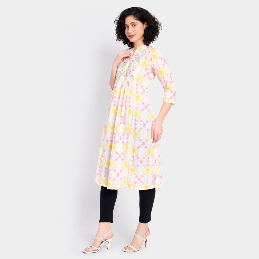 Ladies' 100% Cotton Kurta, Pink, large image number null