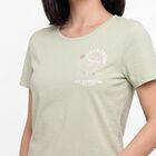Women's Mint Green Round Neck Regular T-Shirt, Light Green, small