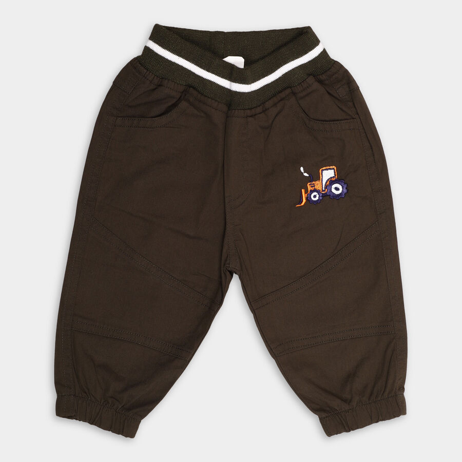 Kids' Cotton Cotton Trousers, Olive, large image number null