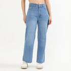 Ladies' 100% Cotton Jeans, हल्का नीला, small image number null