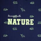 Boy's Navy Blue Cotton Polo Neck Casual T-Shirt, Navy Blue, small image number null