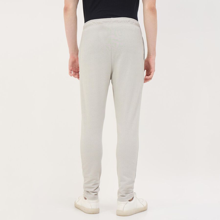 Men's Light Grey Tapered Fit Track Pants, Light Grey, large