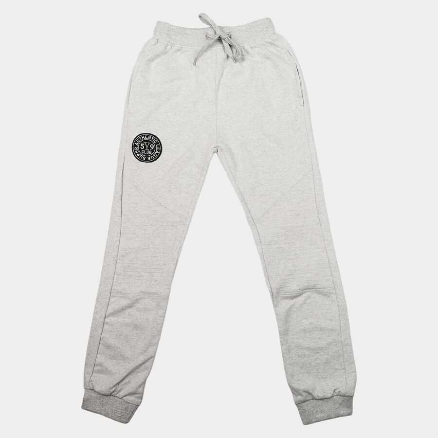 Boys Ecru Melange Jogger Fit Logo Print Pyjama, Ecru Melange, large