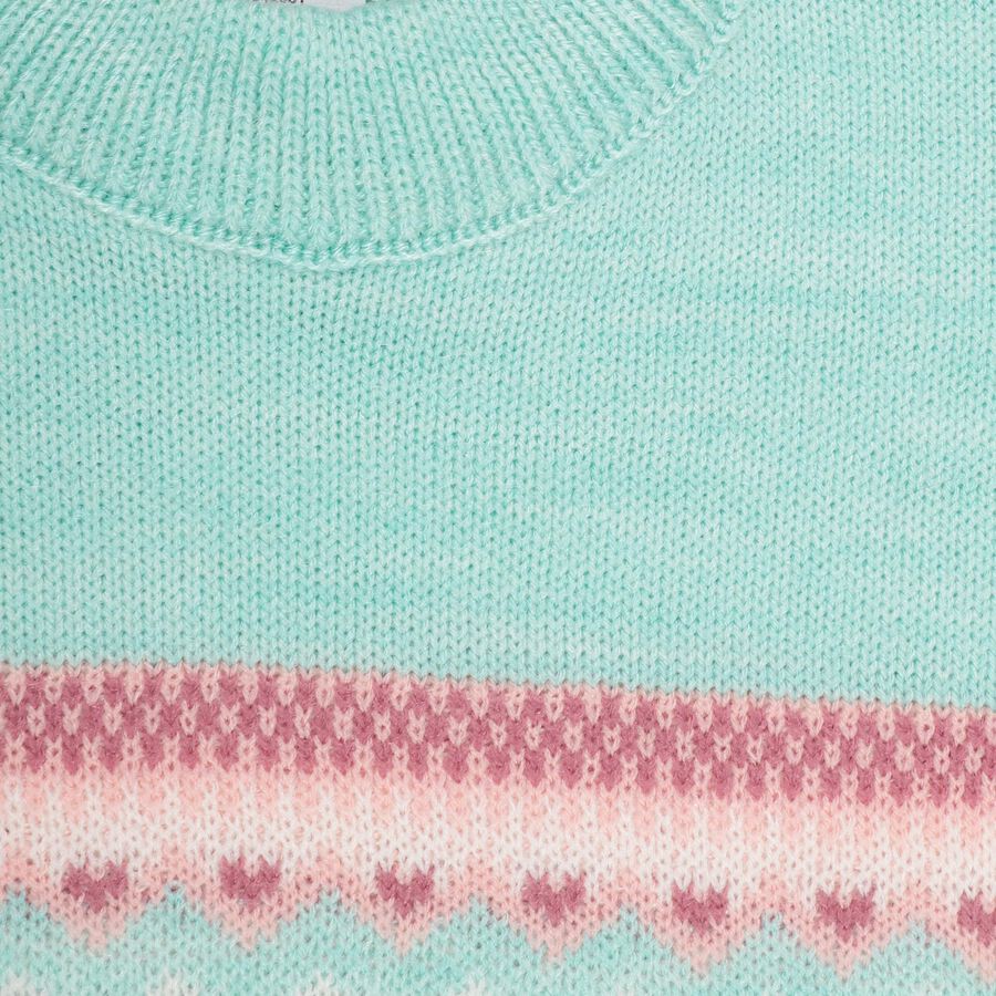 Infants Light Pastel Green Round Neck Jacquard Pullover, हल्का हरा, large image number null