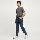 Boys' Dark Indigo Relaxed Fit Cargo Jeans, गहरा नीला, small image number null
