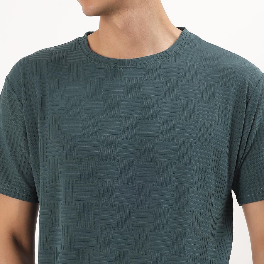 Men's Muted Sage Green Crew Neck Athleisure T-Shirt, Light Green, large