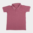 Boys Bright Pink Round Neck Casual Half Sleeve T-Shirt, Pink, small