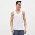 Men's White Cotton Sleeveless Vest, सफ़ेद, small image number null