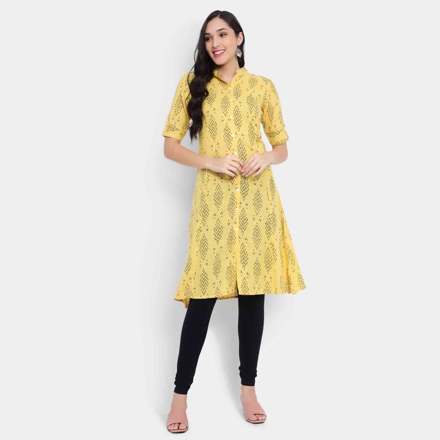 Printed Kurta, Mustard, large image number null