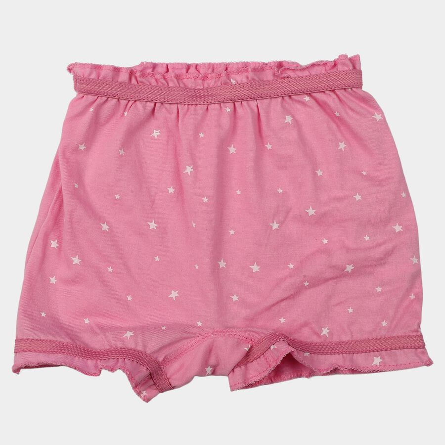 Girls Pink Regular Fit Star Printed Bloomer Shorts, गुलाबी, large