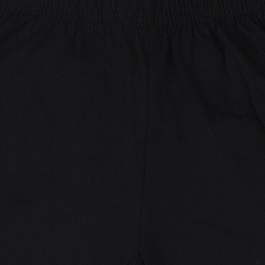 Boys' Black Solid Elastic Waist Pyjama, Black, large