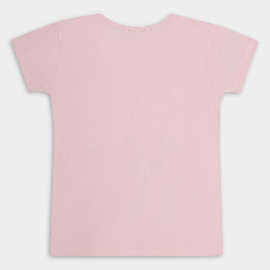 Girls' T-Shirt , हल्का गुलाबी, large