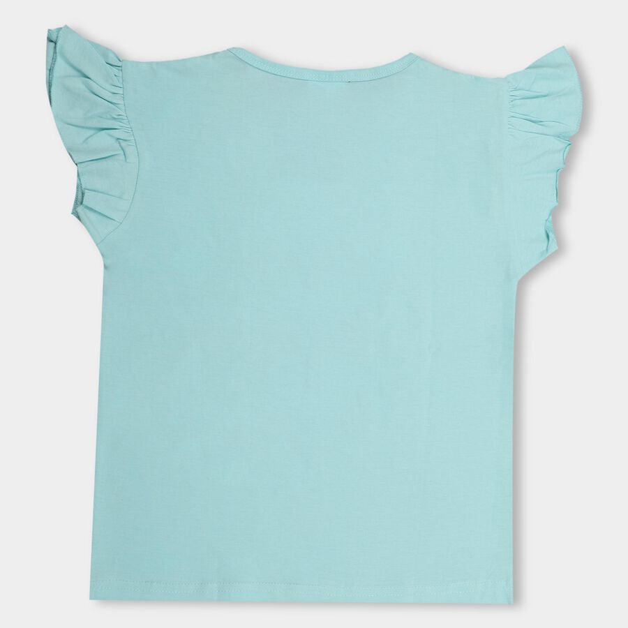Girls' 100% Cotton T-Shirt, एक्वा, large image number null