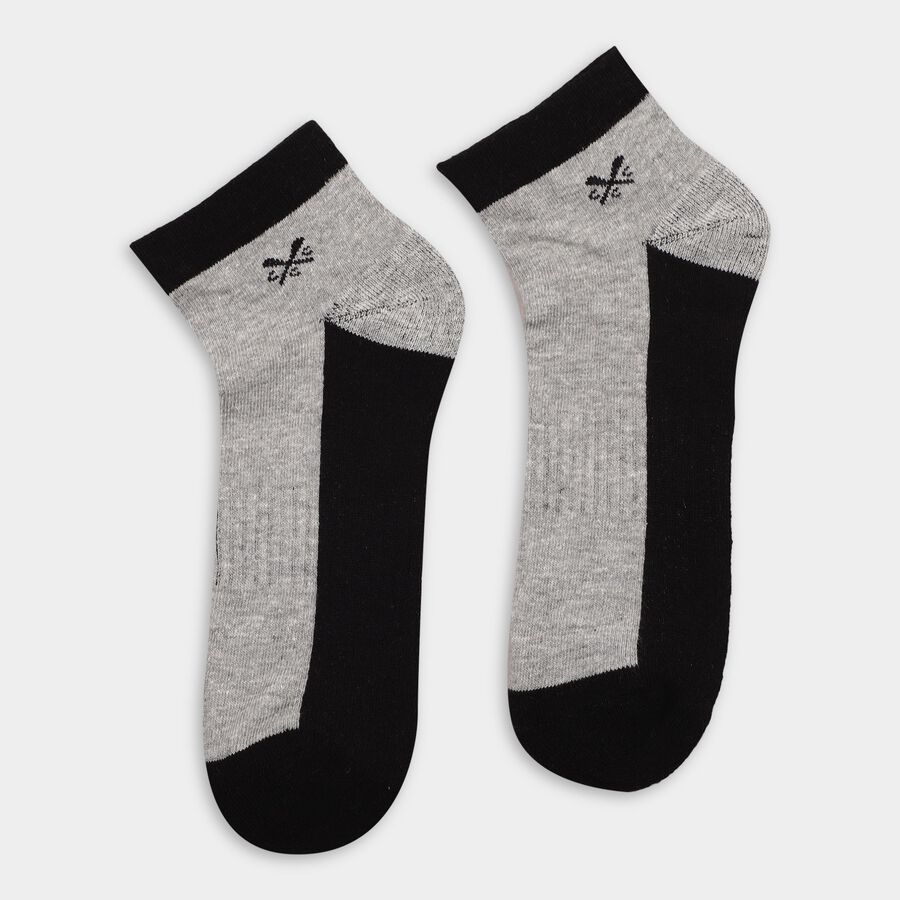 Men's Socks (Pack of 3), मिश्रित हल्का ग्रे, large