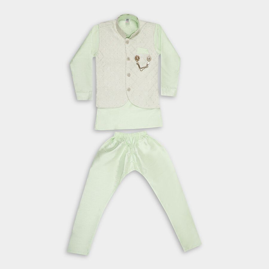 Boys' Kurta Pyjama, हल्का हरा, large image number null