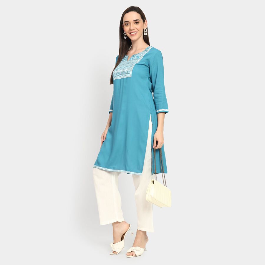 Ladies' Kurta, Mid Blue, large image number null