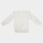 Girls White High Neck Regular Top, सफ़ेद, small