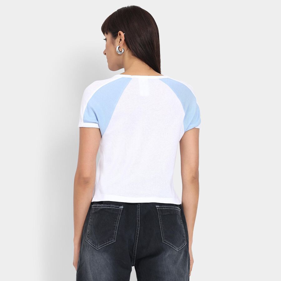 Ladies' 100% Cotton Crop  Top, Light Blue, large image number null