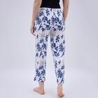Women's Bright White Floral Printed Elastic Waist Pyjama, White, small image number null