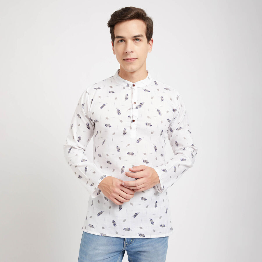 Printed Kurta, White, large image number null