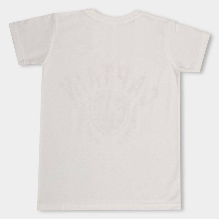 Boys' Half Sleeves T-Shirt , ऑफ व्हाइट, large image number null