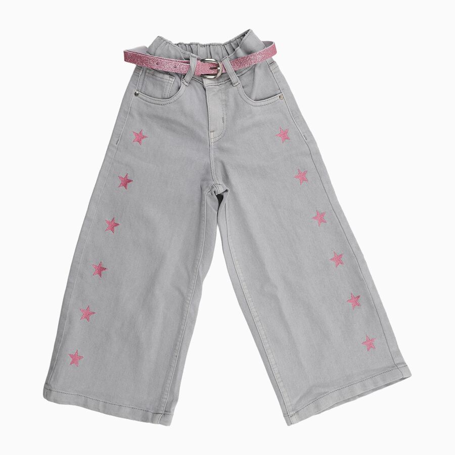 Girls' Jeans, हल्का ग्रे, large image number null