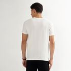 Men's Off White Round Neck Casual T-Shirt, ऑफ व्हाइट, small image number null