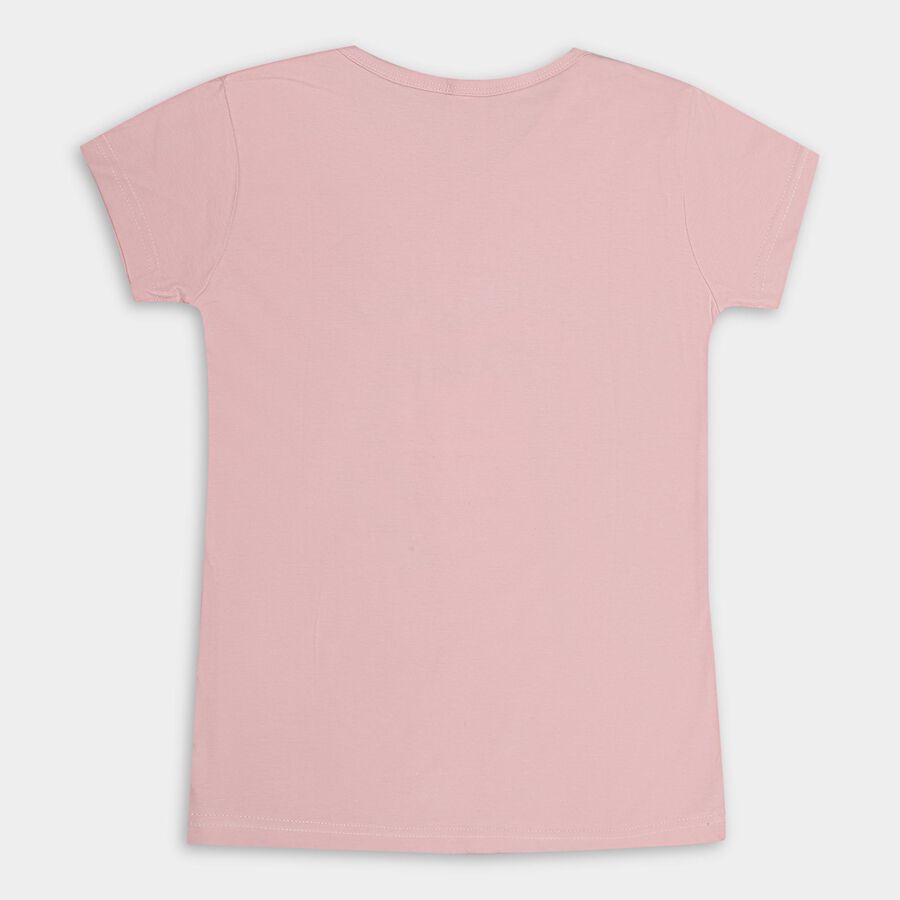 Girls' 100% Cotton T-Shirt , गुलाबी, large image number null
