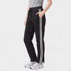 Women's Navy Blue Straight Fit Side-Striped Track Pants, Navy Blue, small
