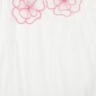 Girls White Round Neck Regular T-Shirt, सफ़ेद, small