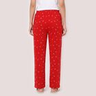 Women's Red Straight Fit Floral Printed Pyjama, Red, small