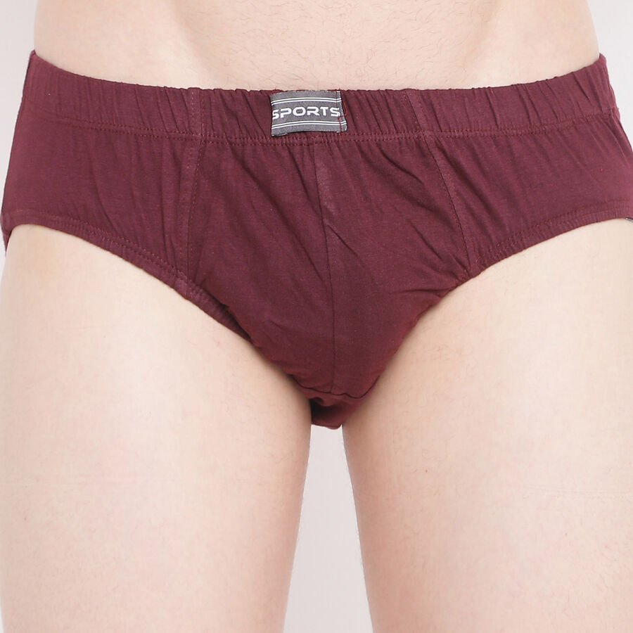 Solid V-Cut Brief, Wine, large image number null