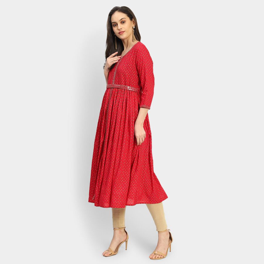 Ladies' Kurta, रानी (फ्यूशिया), large image number null
